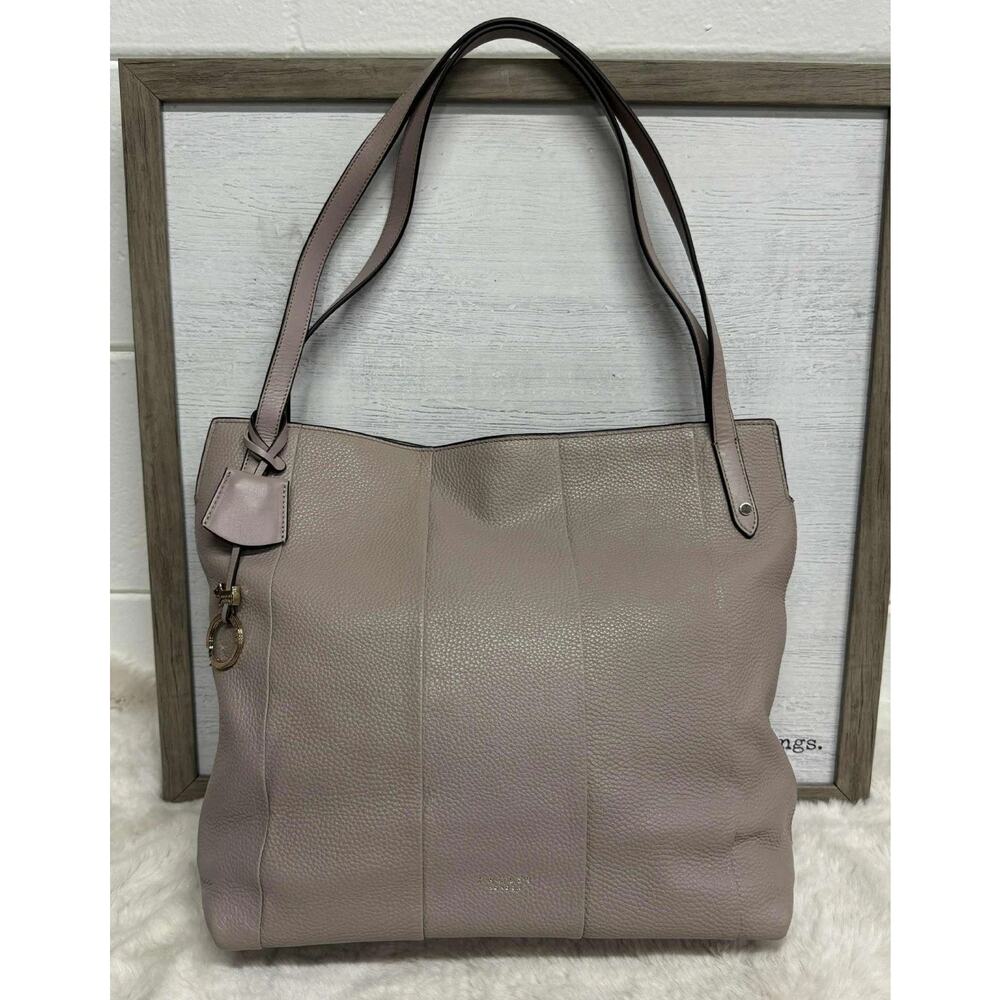 RADLEY London Eaton Mews Large Zip Top Tote Purse Beige Overflow